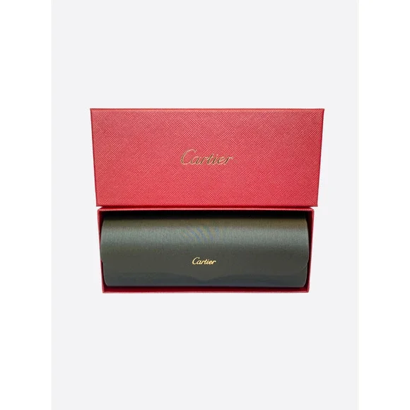 Cartier Green Lens Gold Titanium Frame Sunglasses